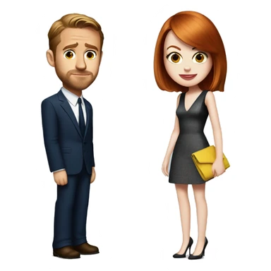 Ryan Gosling and Emma stone in crazy, stupid, love sticker