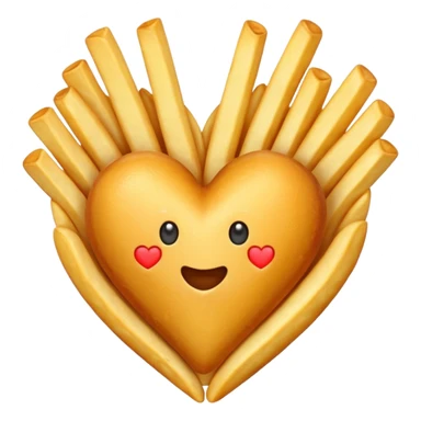 French fries in heart shape sticker