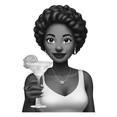 monochrome portrait of Keisha with a cocktail sticker