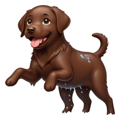Chocolate Labrador bathes sticker