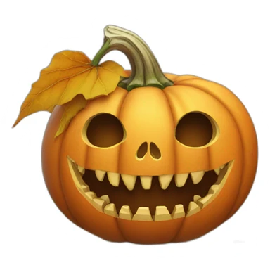 a Halloween pumpkin with skeleton hands takes root sticker