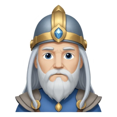 Odin, Wisdom God from Norse Mythology with long white hair, blue and grey outfit sticker