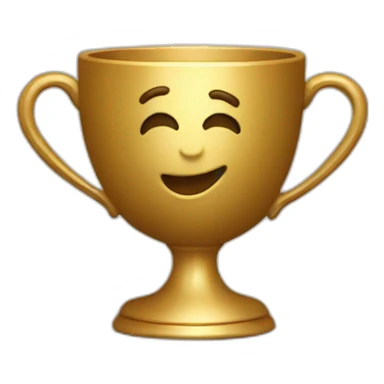 royal empty Christian cup for the winner with a cross on royal background sticker