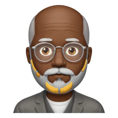 bald headed silver beard black man glasses sticker