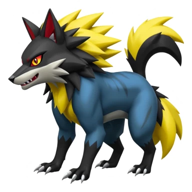 Shiny cool Zeraora-Zoroark-Obstagoon-fusion sticker