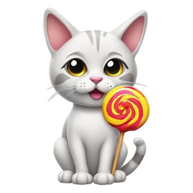 A cat licking a lollipop  sticker