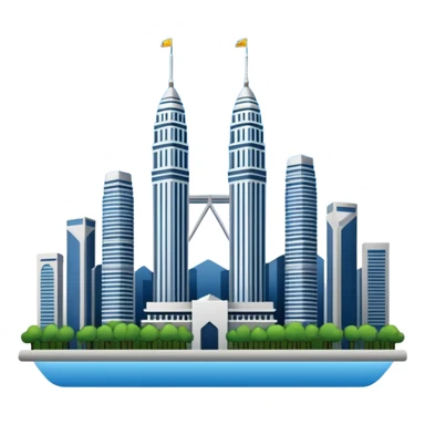 Kuala Lumpur Twin Towers, with a sunrise background sticker