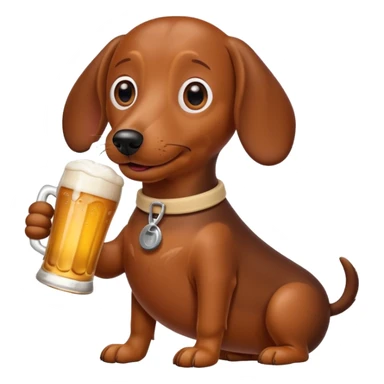 a sauasage dog drinking a beer  sticker