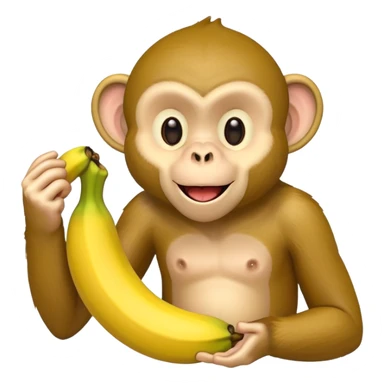 Monkey eating banana  sticker