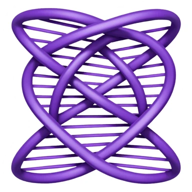 I want a DNA helix with a draped, rippled purple sheet as a background sticker