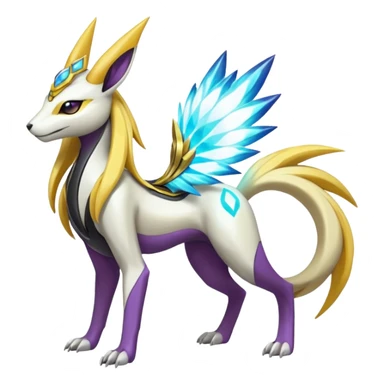 Colorful Futuristic Meloetta-Manectric-Solgaleo-Raikou-Pokémon-Digimon-Fakémon-fusion-hybrid-creature sticker