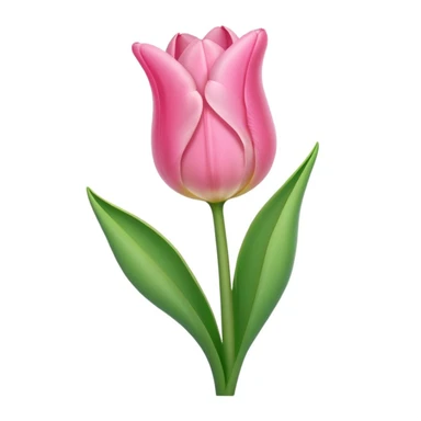 a single light pink tulip with a green stem sticker