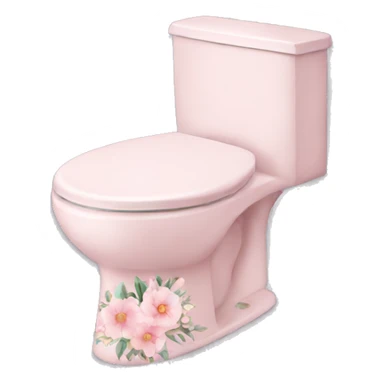 Light pink floral toilet seat  sticker