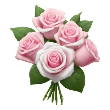 Pink and white rose bouquet sticker