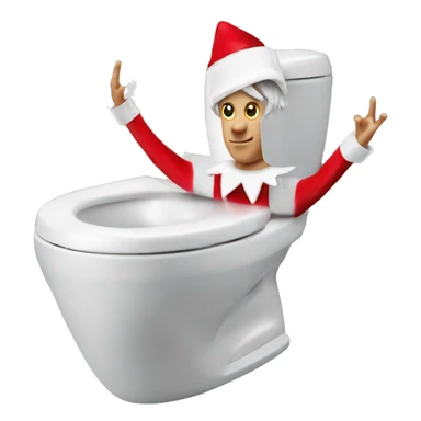 elf on the shelf with a skibidi toilet sticker