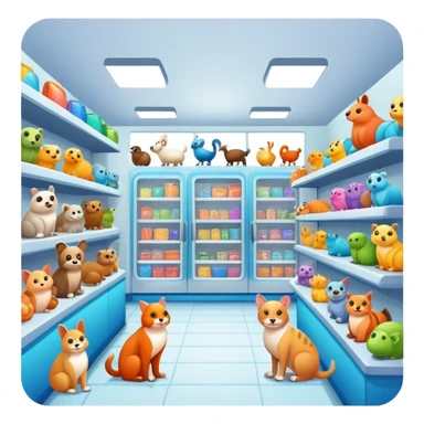 pet shop store with animals sticker