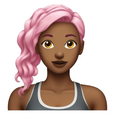 Gym girl with pink hair  sticker
