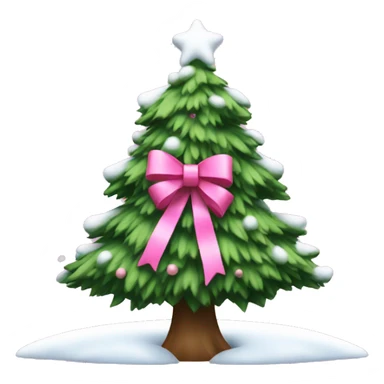 christmas tree with snow decorated with pink bows  sticker