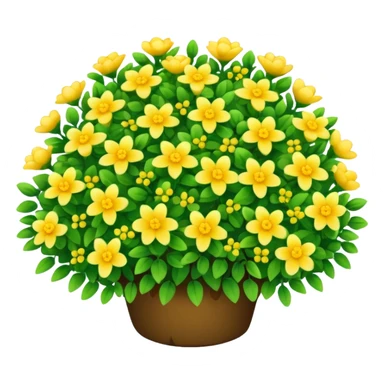 A round green bush with tiny yellow flowers sprinkled on top. sticker