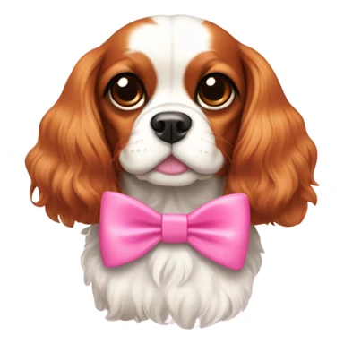 Cavalier King Charles spaniel with pink  sticker
