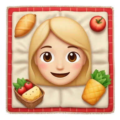 smiling face having a picnic with food on a blanket sticker