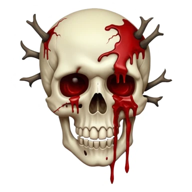 3D rotting corpse jumping in the air. In the style of your bloody skull art. More blood sticker