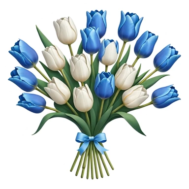 Blue and white tulip bouquet  sticker