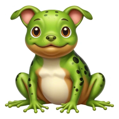 Dog whit a frog had  sticker