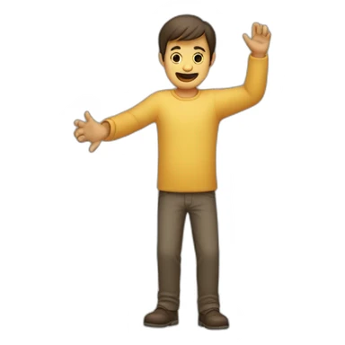 Homme qui lève les deux mains même sticker