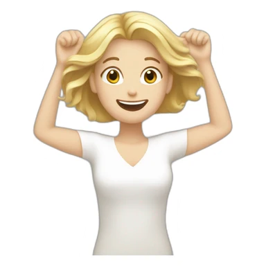brown hair white woman celebrating with blond hair white woman sticker