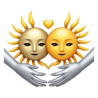 Faceless sun and moon holding hands in love  sticker