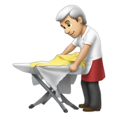 Emanuel macron ironing laundry sticker