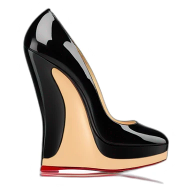 WEDGE heel LOUBOUTIN black PATENT sticker