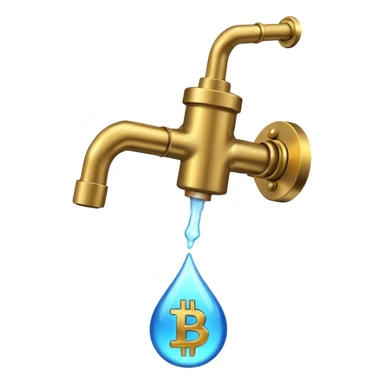 crypto currency symbol  named CryptoTap think more a tap or faucet  now add more about cryptocurrencyis sticker