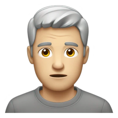 tired white man with very very very short hair in gray sweatshirt is very very very angry sticker
