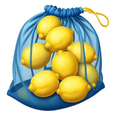 lemons in blue mesh bag sticker