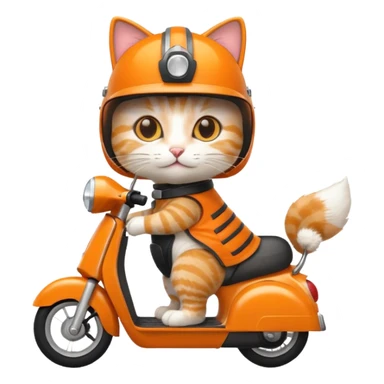 Cat riding a scooter sticker