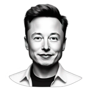 elon Musk mixed (black/white) sticker