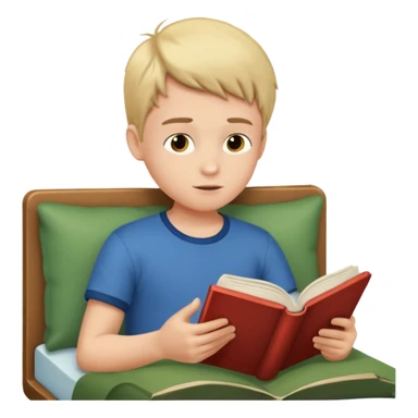 A boy morning in the reading  sticker