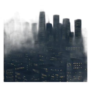city skyline in the dark sticker