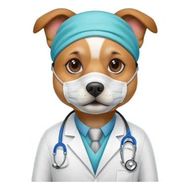 doctor dog Wearing Medical Mask sticker
