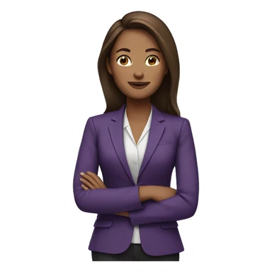 business woman with brown hair in purple blazer sticker