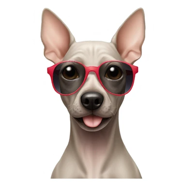 American Hairless Terrier with sunglasses  sticker