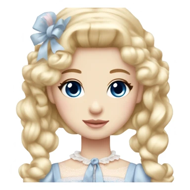 sweet lolita blond hair blue eyes white skin light pink dress sticker