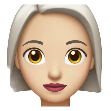 White brunette with brown eyes and pink lips sticker