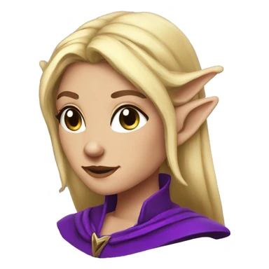 fear Noble female Elf with Elf ears and blonde hair and purple robes sticker