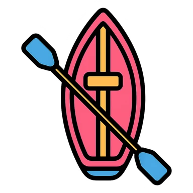 modern pink rowing boat sticker