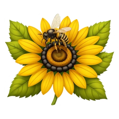  girasol y una aveja grande sticker