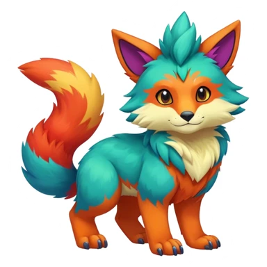 colorful anthro vernid fursona Fakemon sticker