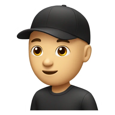 baldman with a black cap raising hand sticker